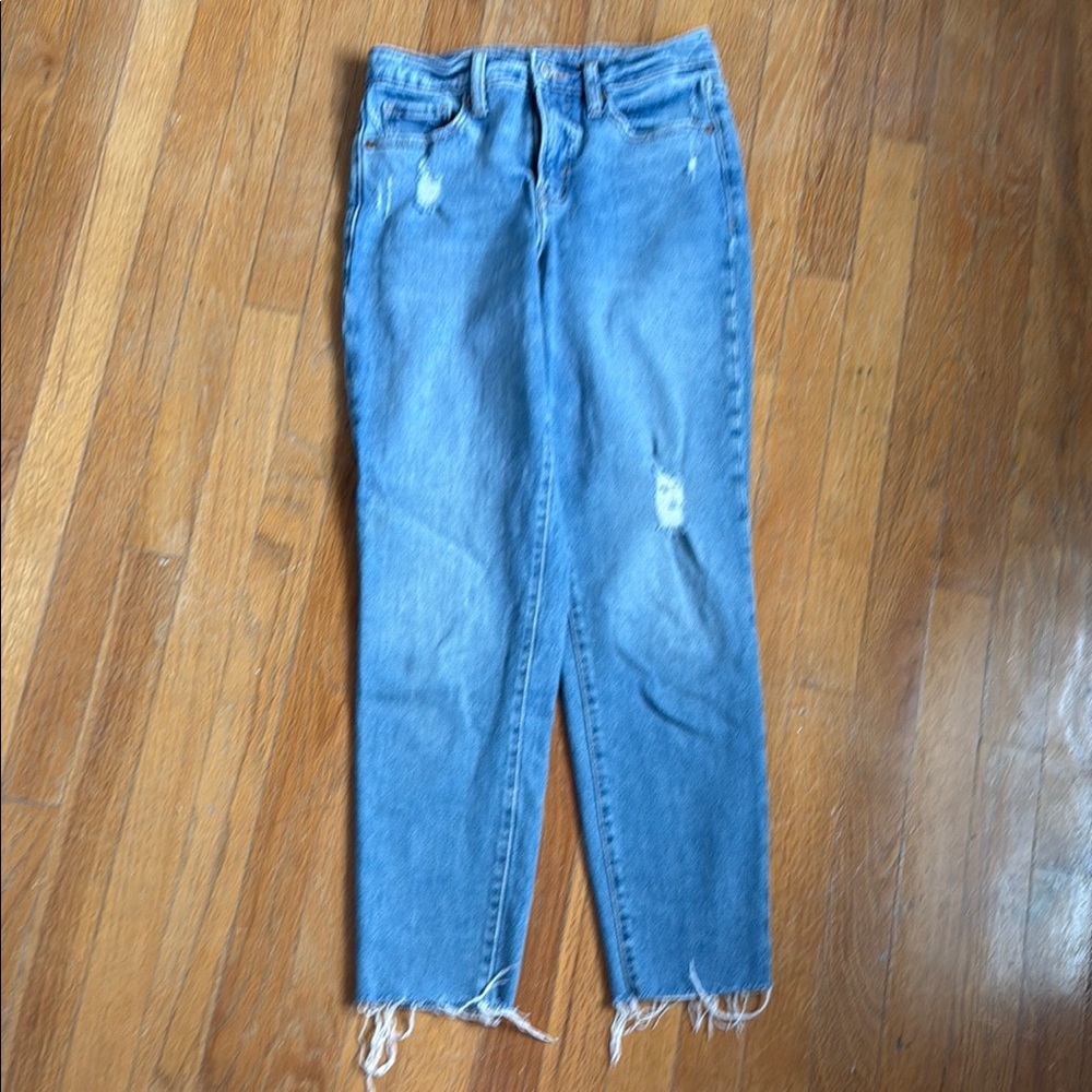 Old Navy OG high rise straight leg Blue Distressed Women's Jeans size 2
